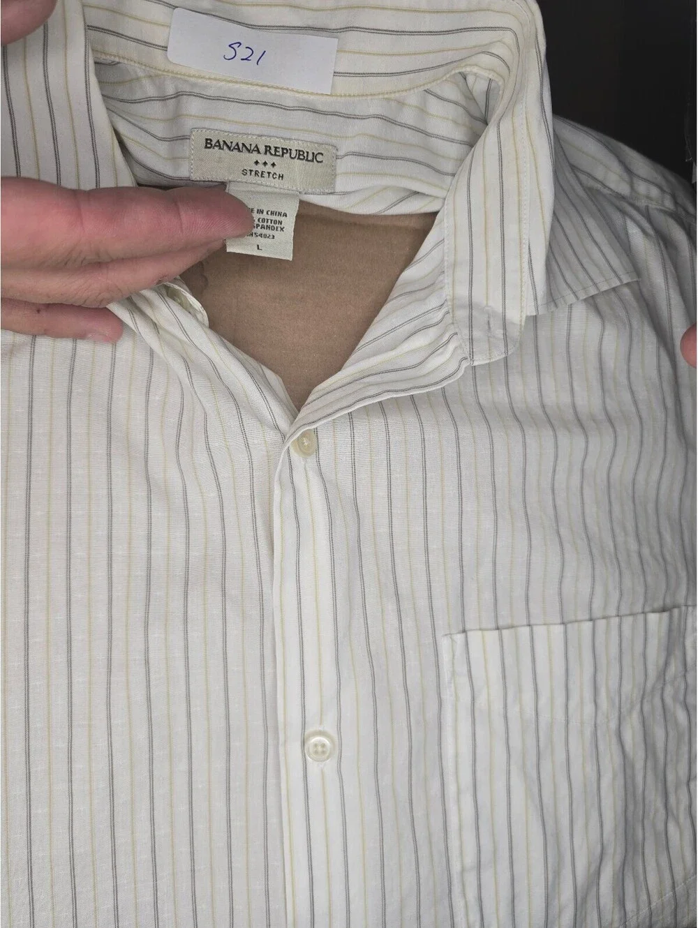 Banana Republic Stretch Short Sleeve Button-Up Shirt L